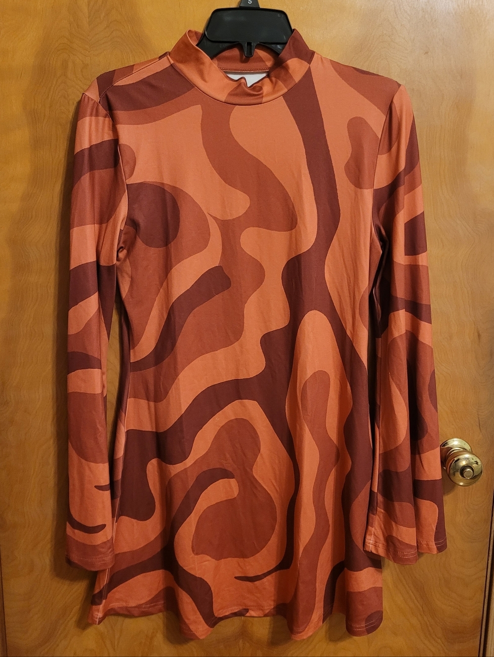 Cider Groovy Flare Sleeve Mini Dress - S/M